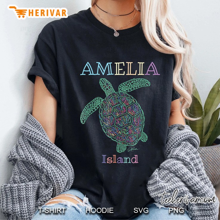 Jcombs Amelia Island, Florida, Sea Turtle Ladies Tee