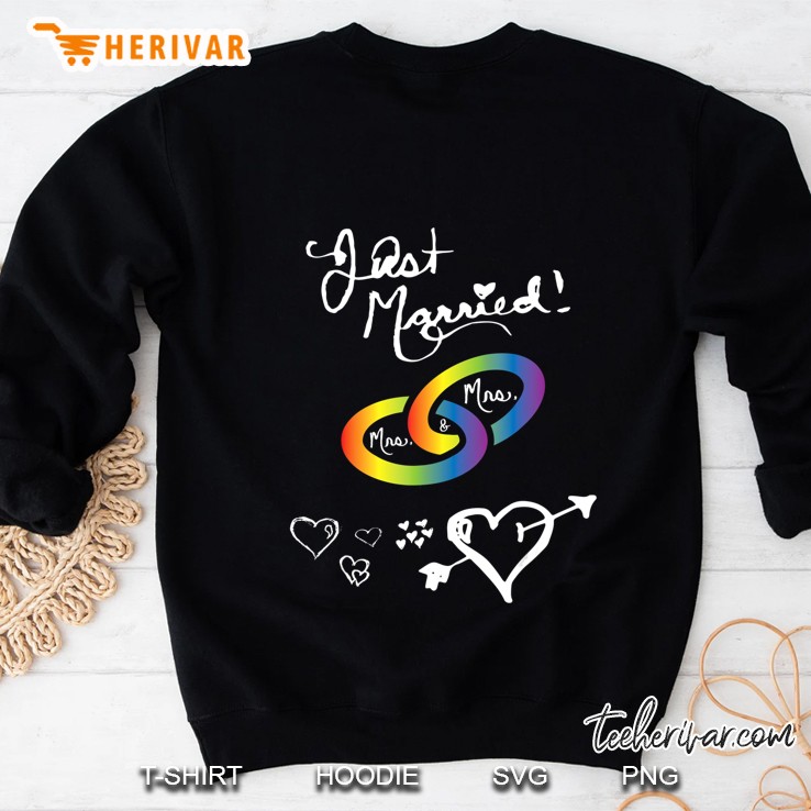 Just Married Mrs & Mrs Shirt - Gay Wedding Engagement Gifts Sweatshirt