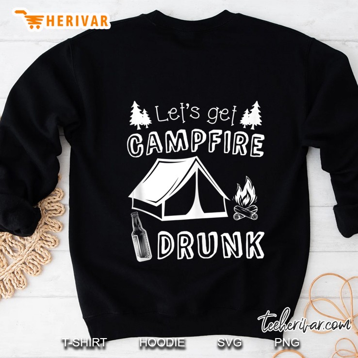 Lets Get Campfire Drunk Men Women Bonfire Quote Mugs