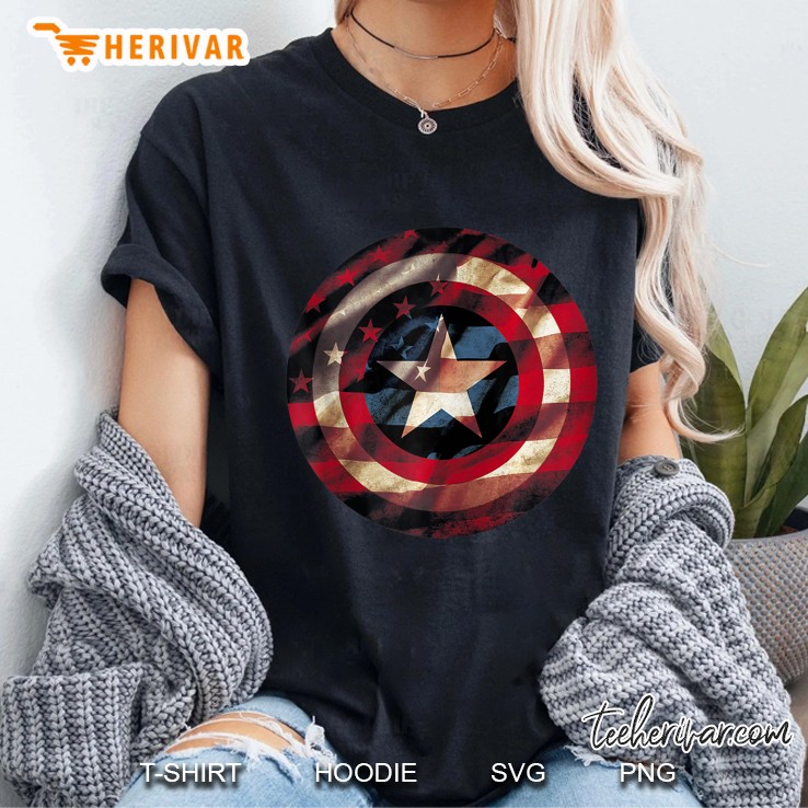 Marvel Captain America Shield American Flag Fill Zip Hoodie