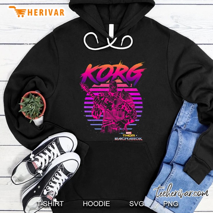 Marvel Thor Ragnarok Korg 80S Neon Retro Premium Hoodie
