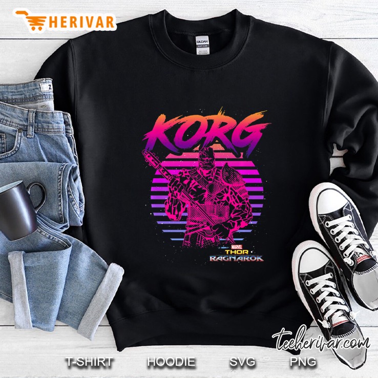 Marvel Thor Ragnarok Korg 80S Neon Retro Premium Sweatshirt