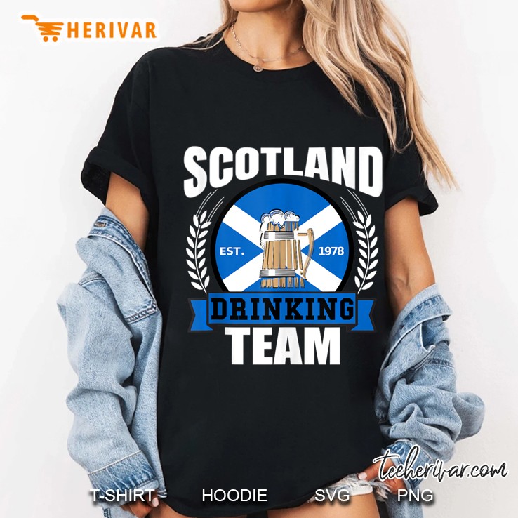 Scotland Drinking Team Funny Scottish Flag Beer Saltire Hoodie