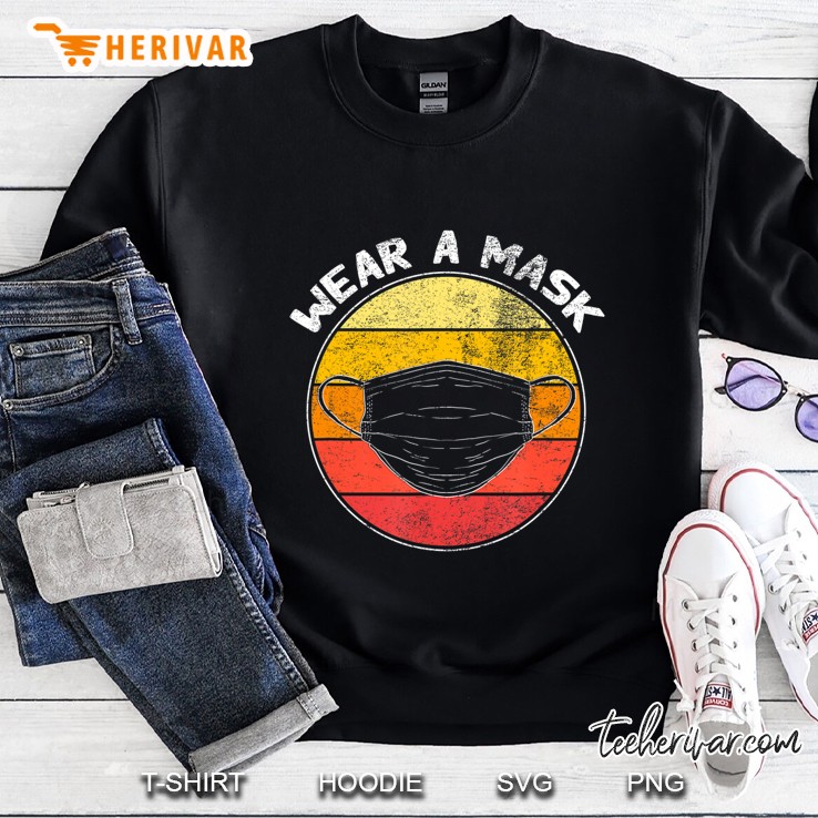Wear A Mask Retro Sunset Sweatshirt