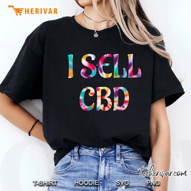 Womens I Sell Cbd, Cbd Oil Gift Hemp Tie Dye Text V-Neck Hoodie