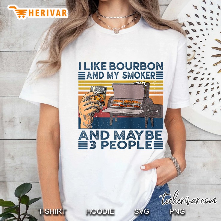 I Like Bourbon And My Smoker And Maybe 3 People Bbq Vintage Raglan Baseball Tee Ladies Tee