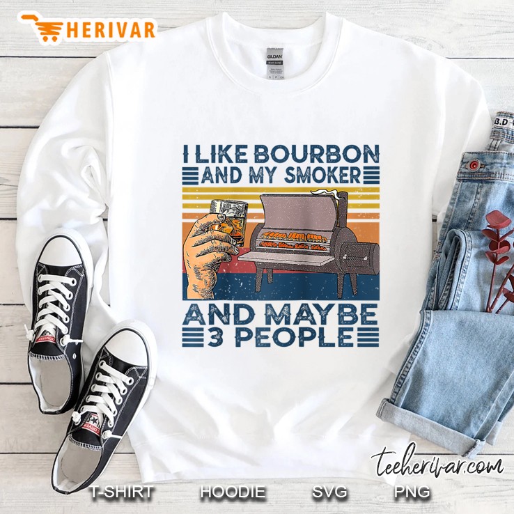 I Like Bourbon And My Smoker And Maybe 3 People Bbq Vintage Raglan Baseball Tee Sweatshirt