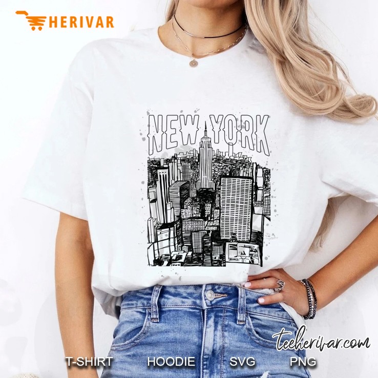 New York Empire State Building Retro Skyline Travelesouvenir Hoodie