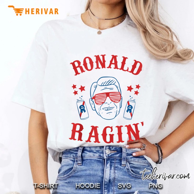 Ronald Ragin Ronald Reagan Drinking 4Th Of July Tank Top Ladies Tee