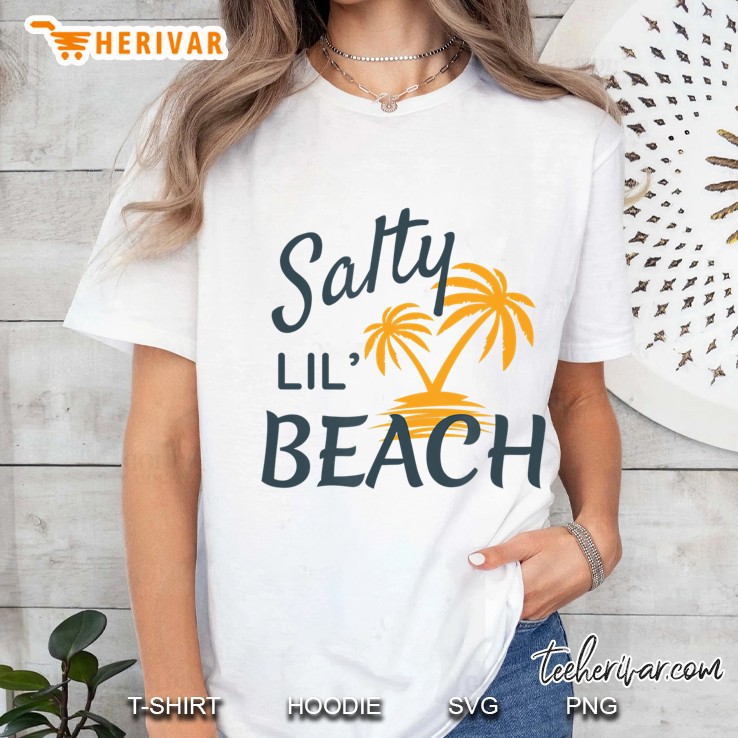 Salty Lil Beach Cute Summer Vacation Palm Tree Ladies Tee