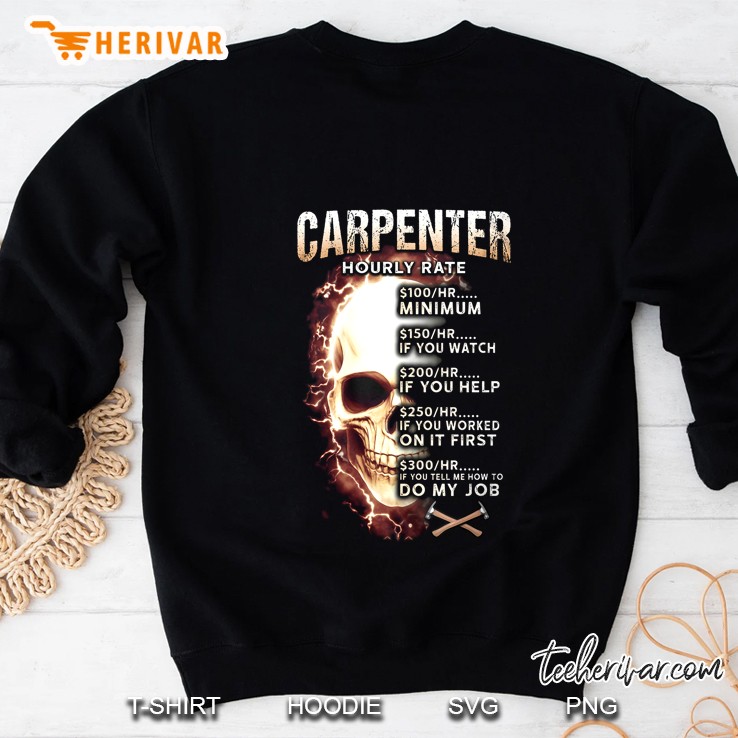 Carpenter Hourly Rate $100/Hr Mininum $150/Hr If You Watch Skull Version Mugs