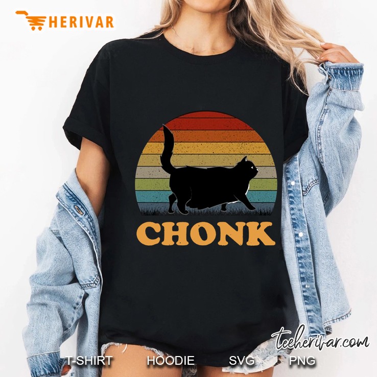 Chonk Black Fat Cat Vintage Version Ladies Tee
