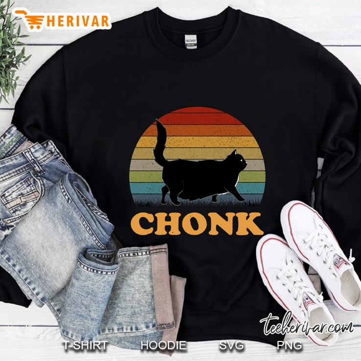 Chonk Black Fat Cat Vintage Version Sweatshirt