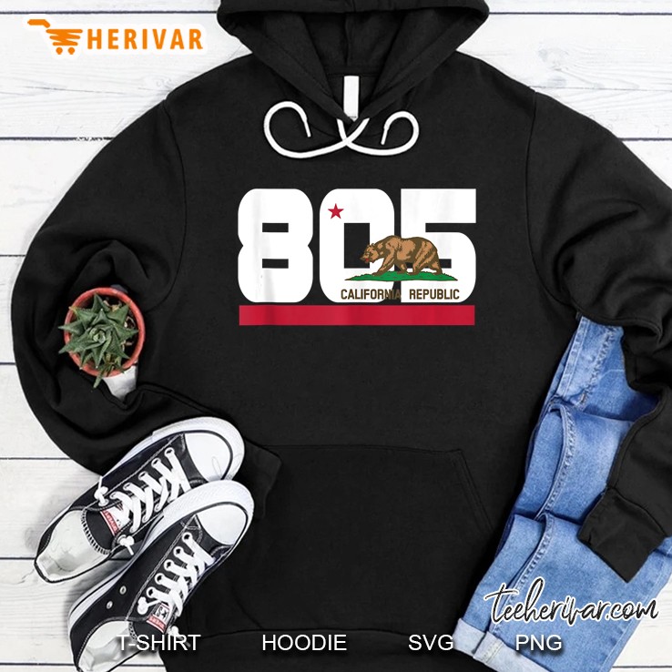 Area Code 805 Slo Santa Barbara California Flag Cali Tank Top Hoodie