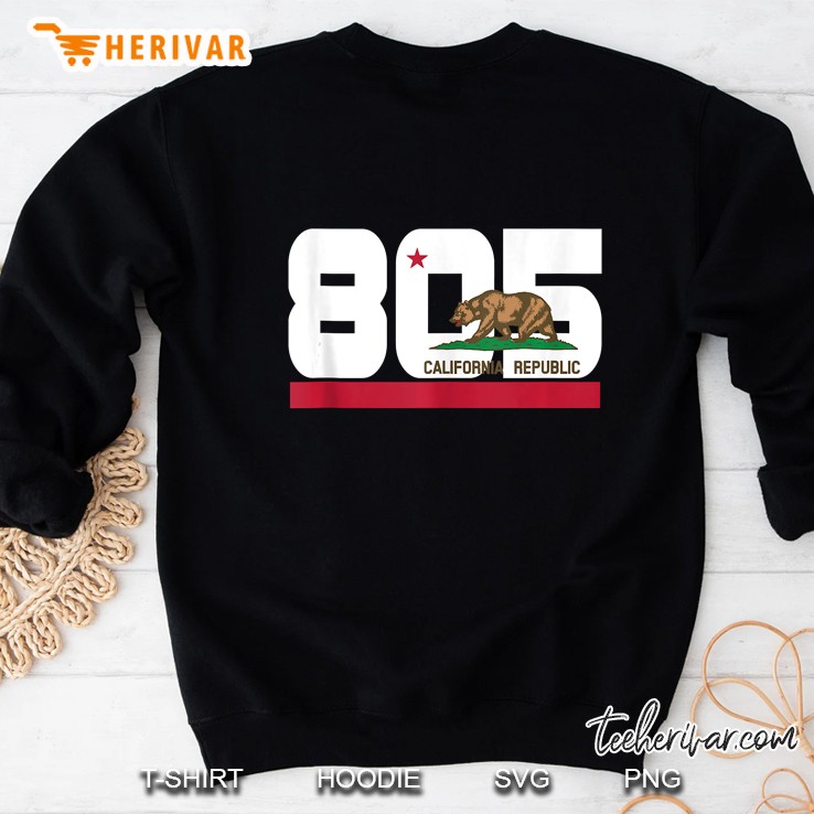 Area Code 805 Slo Santa Barbara California Flag Cali Tank Top Sweatshirt