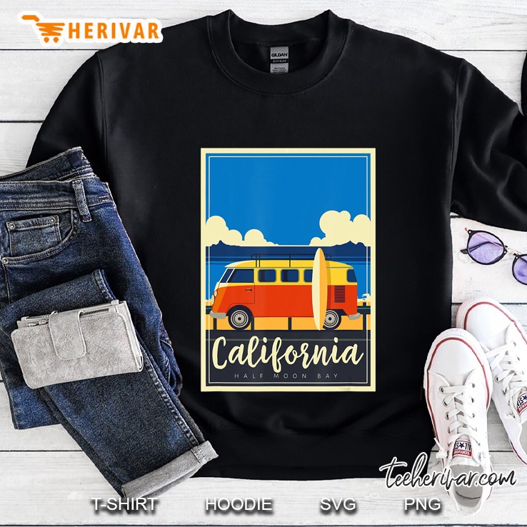 California Surfing Mavericks Half Moon Bay Summer Surf Sweatshirt