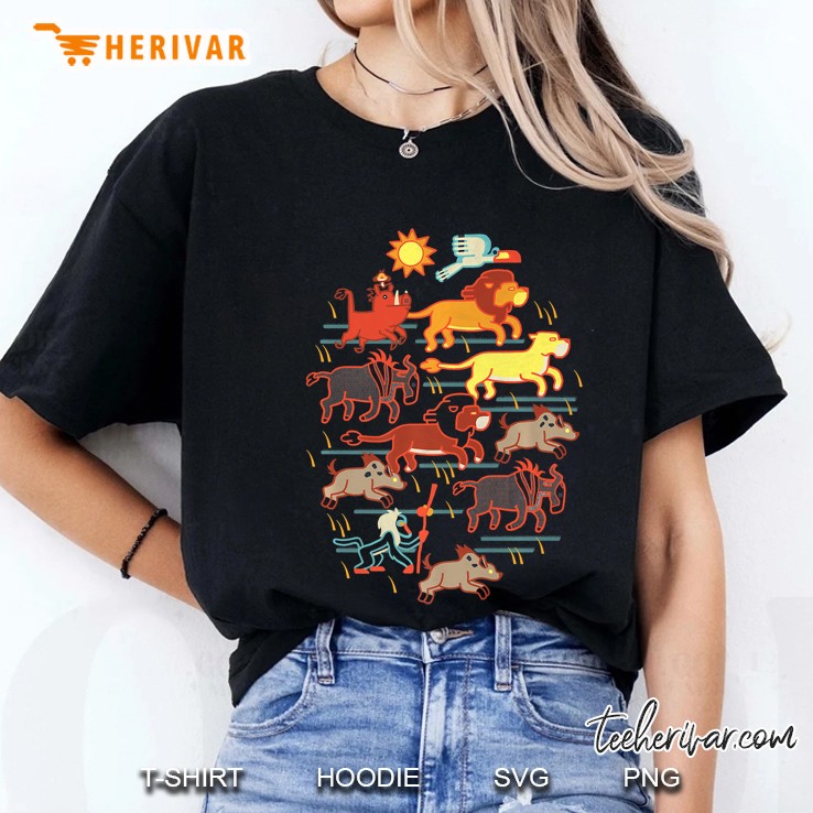 Lion King Stampede Cave Painting Ladies Tee