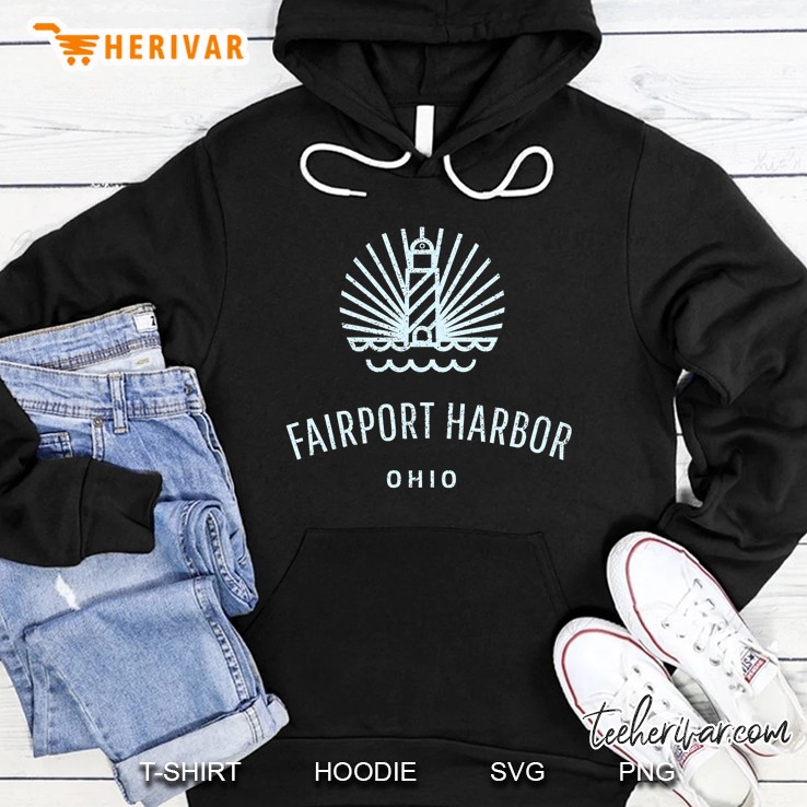 Fairport Harbor Lake Erie Retro Vintage Lighthouse Hoodie