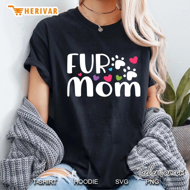 Fur Mom Pet Paw Print Dog Cat Fur-Babies Hoodie