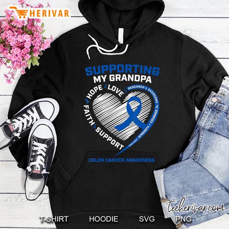 Grandson Granddaughter Grandpa Colon Cancer Awareness Hoodie
