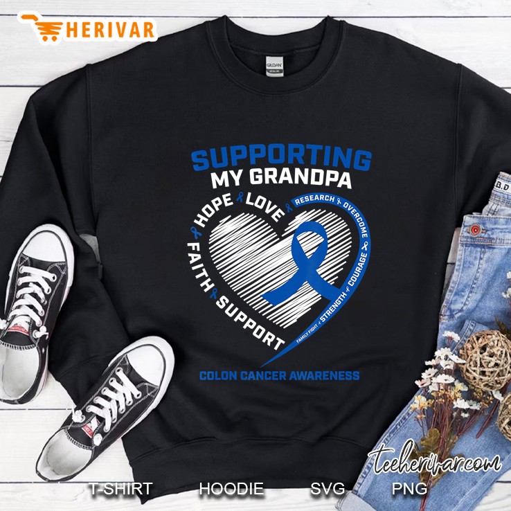Grandson Granddaughter Grandpa Colon Cancer Awareness Sweatshirt