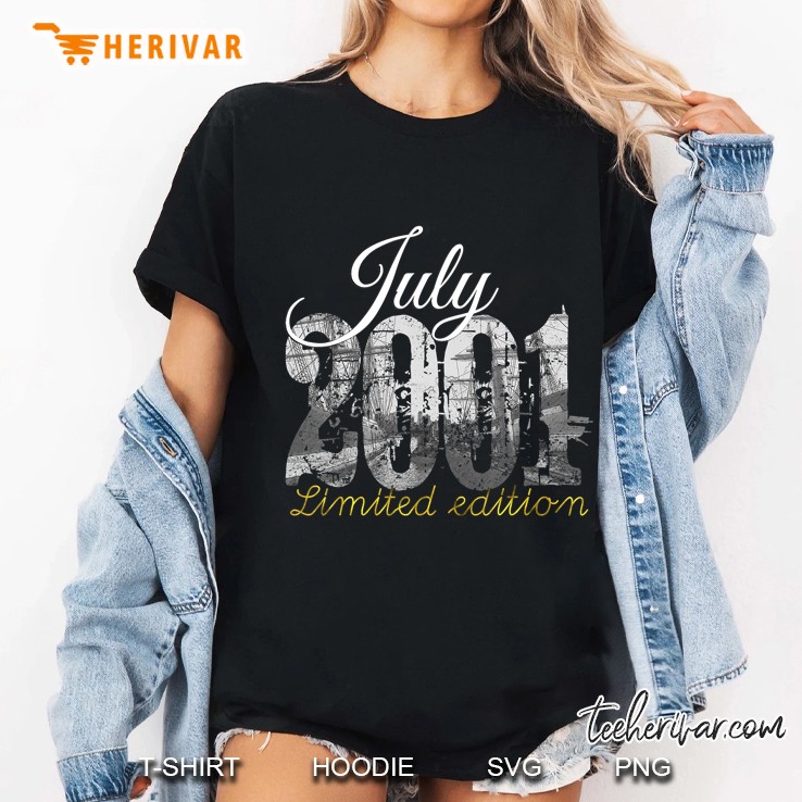 July 2001 Tee - 19 Year Old Shirt 2001 19Th Birthday Gift Ladies Tee