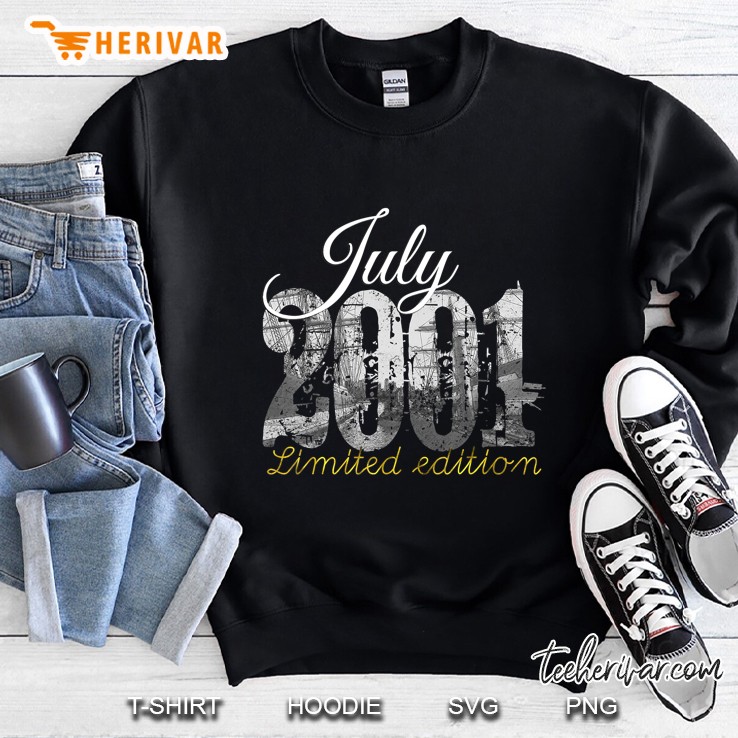 July 2001 Tee - 19 Year Old Shirt 2001 19Th Birthday Gift Sweatshirt
