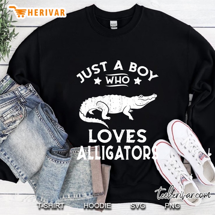 Just A Boy Who Loves Alligators Funny Gift Alligator Lovers Sweatshirt
