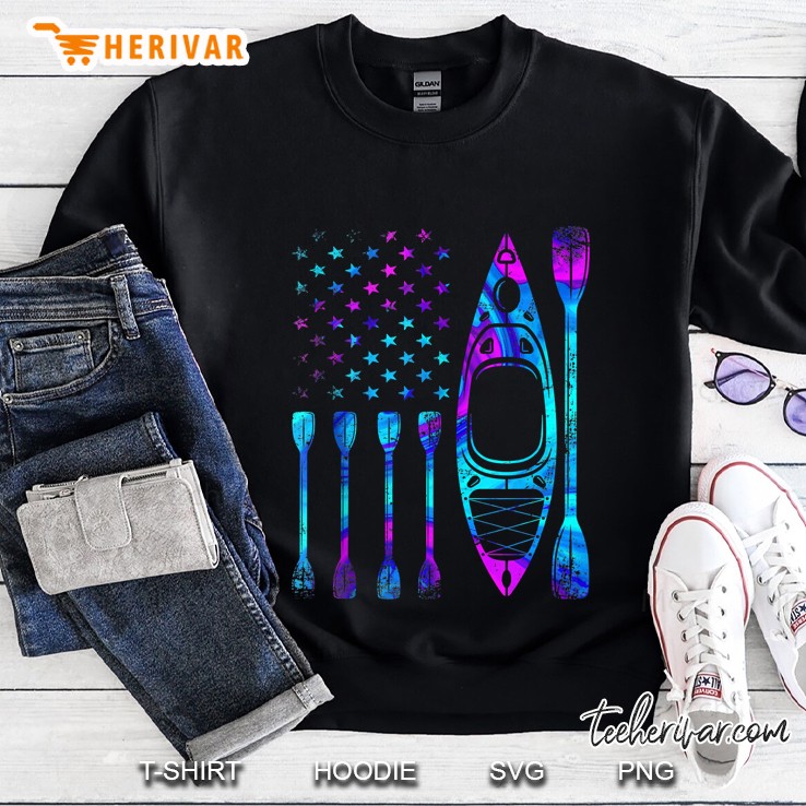 Kayak American Flagkayak Girl Loves American Too Tank Top Sweatshirt