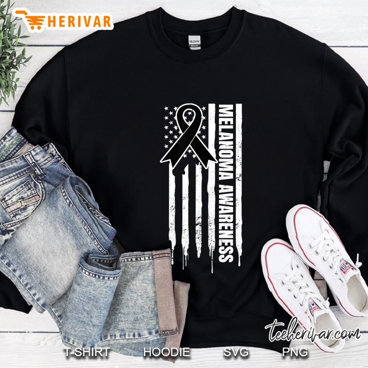Melanoma Awareness Design Us American Flag Gift Sweatshirt