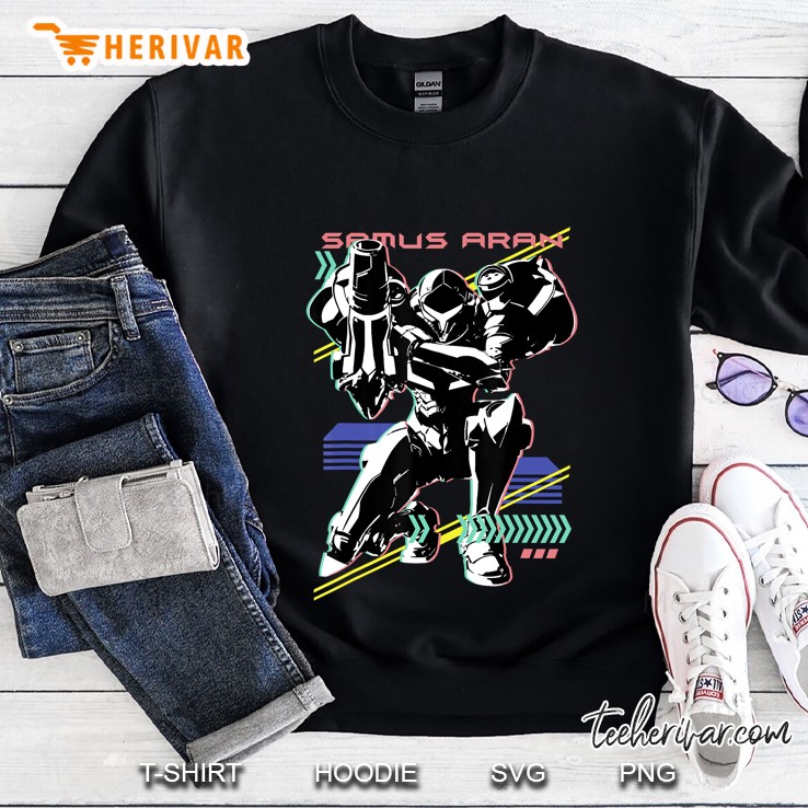 Nintendo Metroid Samus Aran Retro Neon Poster Sweatshirt