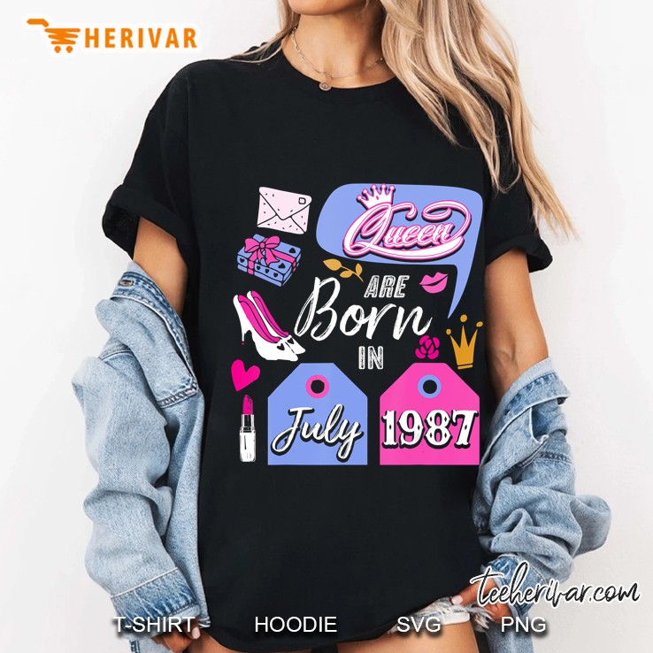 Queens Born In July 1987 32Nd Birthday Gifts 32 Years Old Hoodie