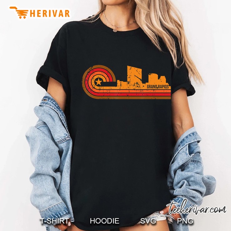 Retro Grand Rapids Cityscape - Grand Rapids Mi Skyline Ladies Tee