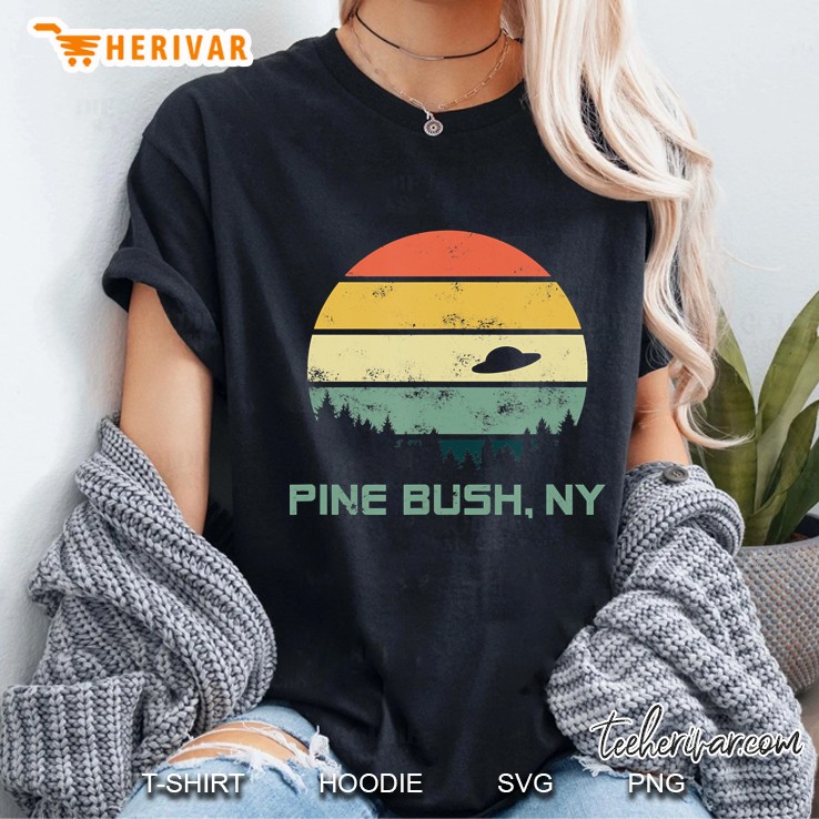 Retro Pine Bush, Ny Alien Distressed Ladies Tee