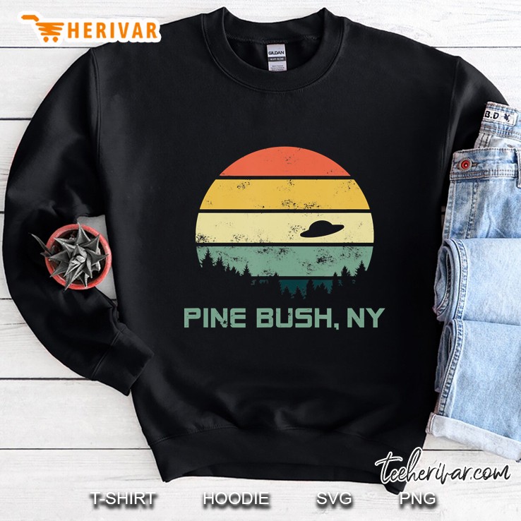 Retro Pine Bush, Ny Alien Distressed Sweatshirt