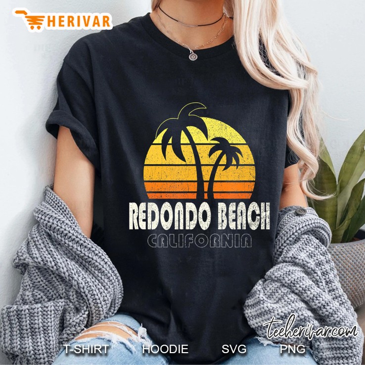 Retro Redondo Beach Ca Beach Vacation Ladies Tee