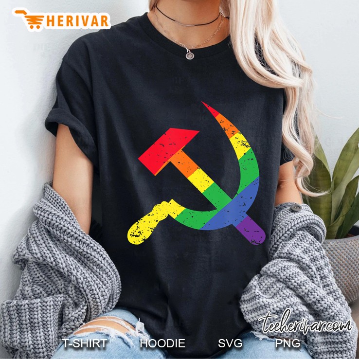 Soviet Union Communist Flag Hammer And Sickle Lgbtq Rainbow Hoodie