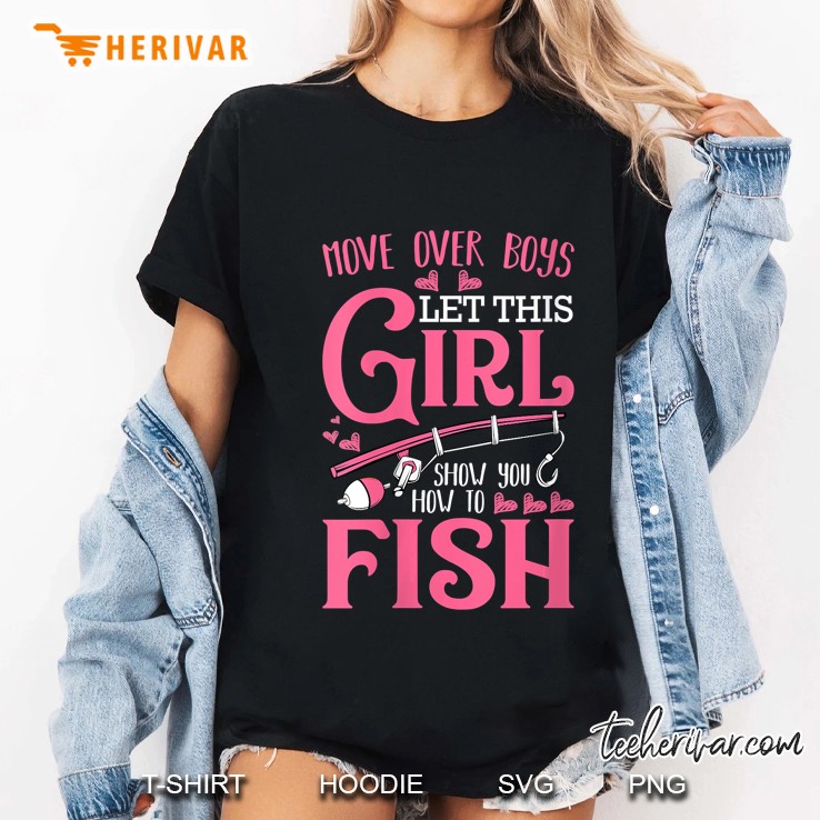 Womens Let This Girl Show You How To Fish Fishing Angling Funny Ladies Tee