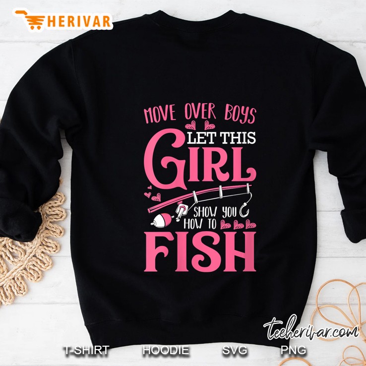 Womens Let This Girl Show You How To Fish Fishing Angling Funny Sweatshirt