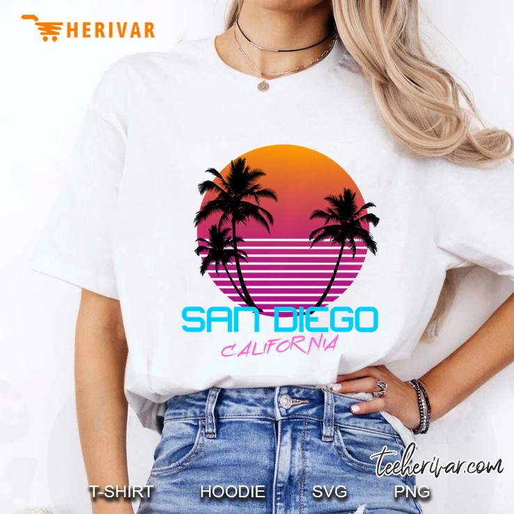 San Diego California Retro 80S Ladies Tee