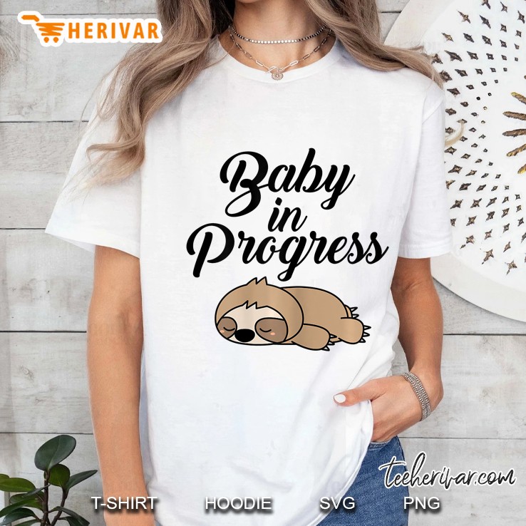 Womens Sloth Pregnancy Gift For Pregnant Woman Baby Belly Hoodie