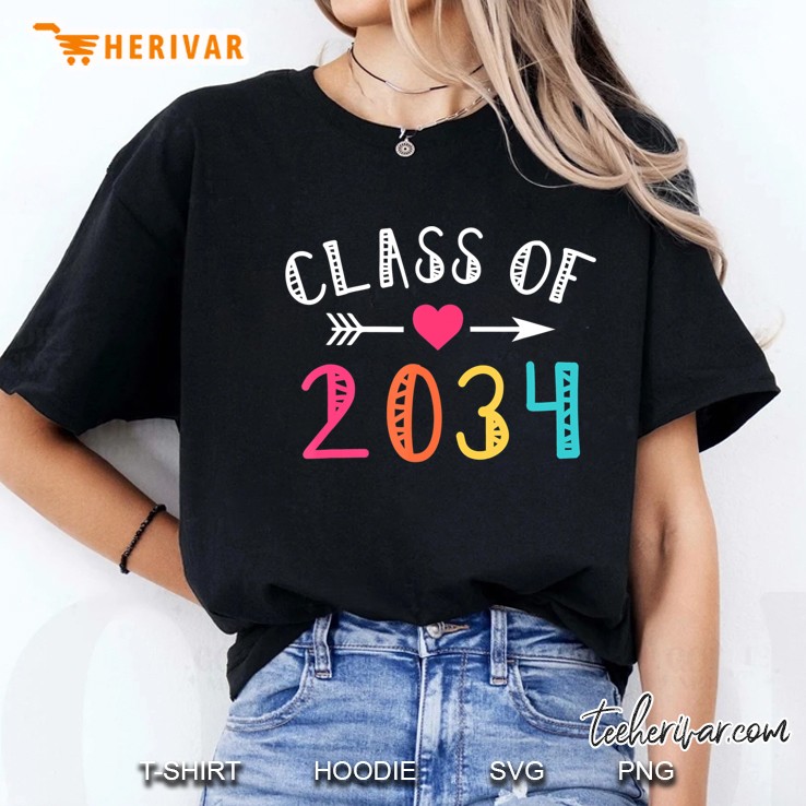 Class Of 2034 Shirt Pre-K Graduate Preschool Graduation Ladies Tee