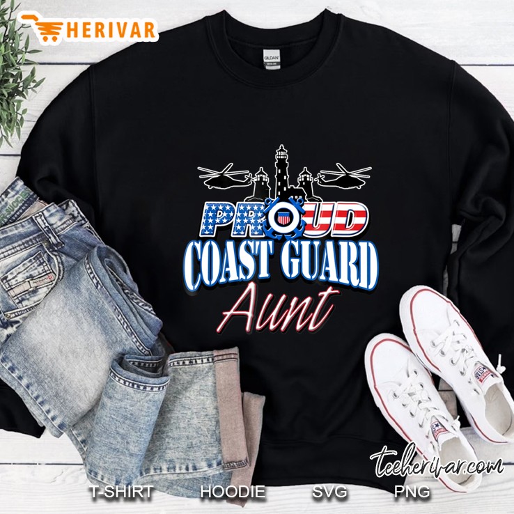 Coast Guard Aunt Usa Flag Military Women Mugs