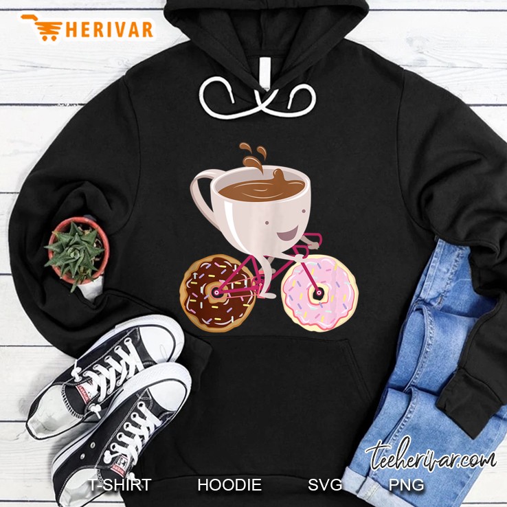 Cool Donut Coffee Bicycle Hand Drawn Illustration Tank Top Hoodie