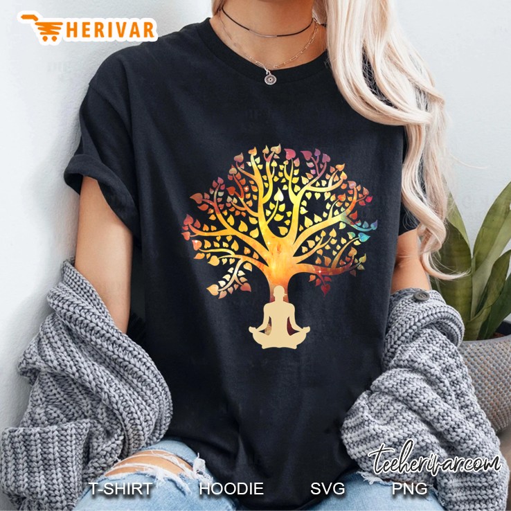 Cosmic Tree Yoga Graphic Tee Meditation Gifts Ladies Tee