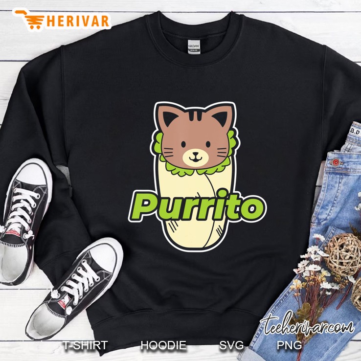 Funny Purrito Burrito Purring Cat Sweatshirt