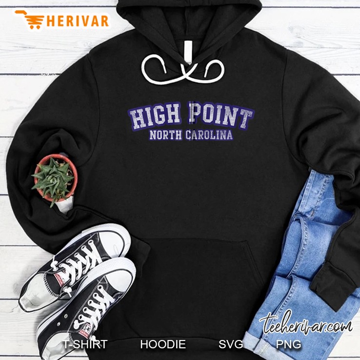 High Point North Carolina Athletic Text Sport Style Zip Hoodie