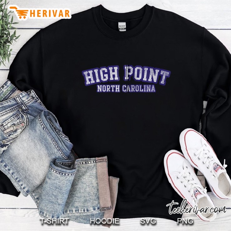 High Point North Carolina Athletic Text Sport Style Zip Sweatshirt