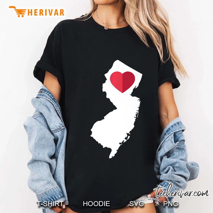 I Love New Jersey Nj State Pride Heart Gift Hoodie