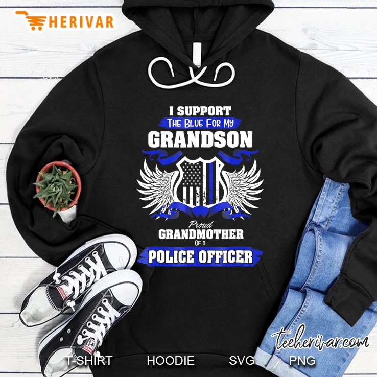 I Support The Blue-Police Officer Grandmother Gifts Hoodie